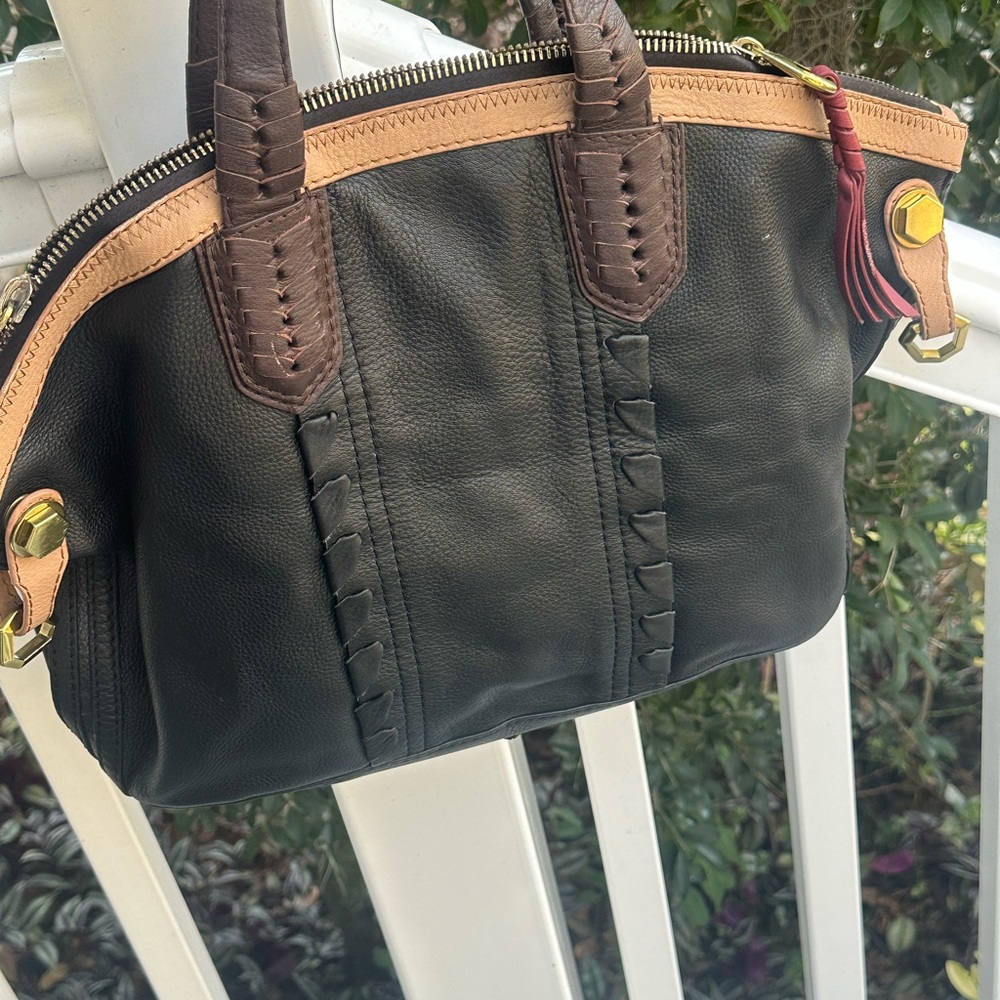 ORYANY Cassie BOHO black leather hobo bag handbag purse NEW